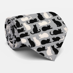 Cravate Illustrations de chats en noir et blanc