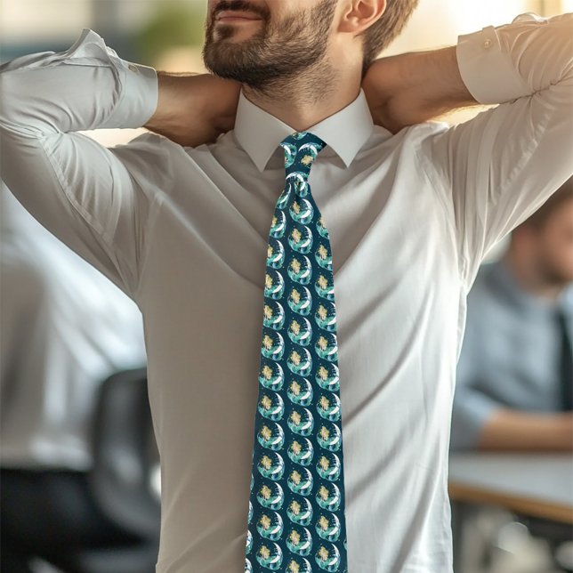 Cravate Imaginaire Art déco de la lune de sirène de Blonde (Créateur téléchargé)