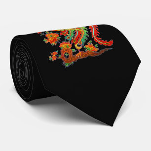 Cravate Imaginaire psychédélique Dragon Fractal Exotique