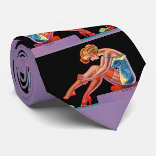 Cravate Impression charmante de pin-up des années 1940