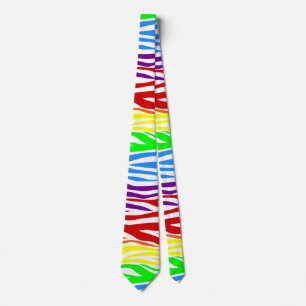 Cravate Impression d'animal arc-en-ciel tigre sans couture