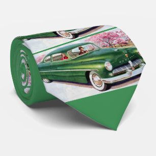 Cravate Impression de berline Mercury vert 1949