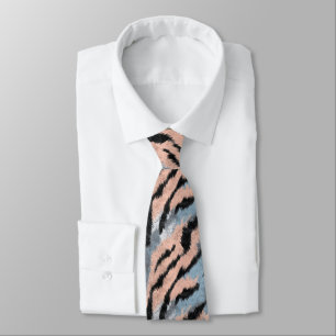 Cravate Impression de tigre minimaliste pour la fête des p
