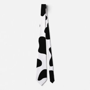 Cravate Impression de vache noir et blanc Amusement Hallow