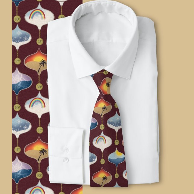 Cravate Impression du thermomètre Galileo (Novelty tie for storm chasers, scientists and meteorologists )