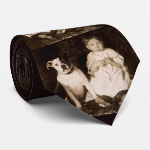 Cravate Impression RPPC d'un pitbull et d'un bébé vers 191