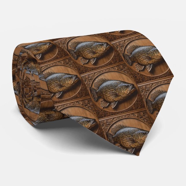 Cravate Impression textuelle 3D Australian Murray Cod, (Roulé)