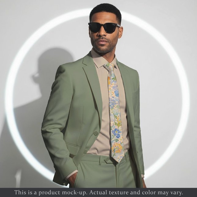 Cravate Impressionist Pastel Floral Necktie (Créateur téléchargé)