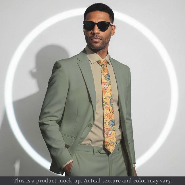 Cravate Impressionist Yellow Floral Necktie (Créateur téléchargé)