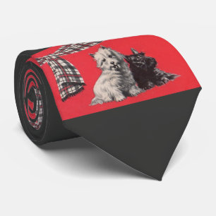 Cravate imprimé adorable Scottish terriers