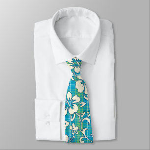 Cravate Imprimé Hawaïen Palaka Pareau à motif Hibiscus
