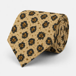 Cravate Imprimé léopard or luxe élégant