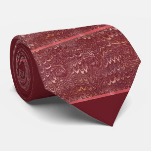 Cravate imprimé marbre rouge brique