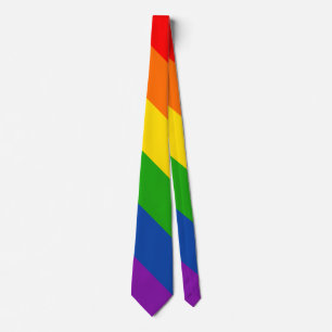 Cravate Indicateur de la fierté LGBTQ+ Arc-en-ciel large, 