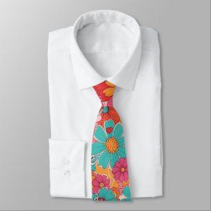 Cravate Infirmière Colorée Motif Floral (1)