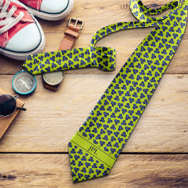 Cravate Initiales Blueberry modernes Vibrant Bold Fun Nouv