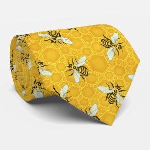 Cravate Insecte de motif d'abeille de ruche de nid