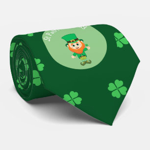 Cravate Irish Leprechaun & 4 Leaf Clover St Patrick's Day