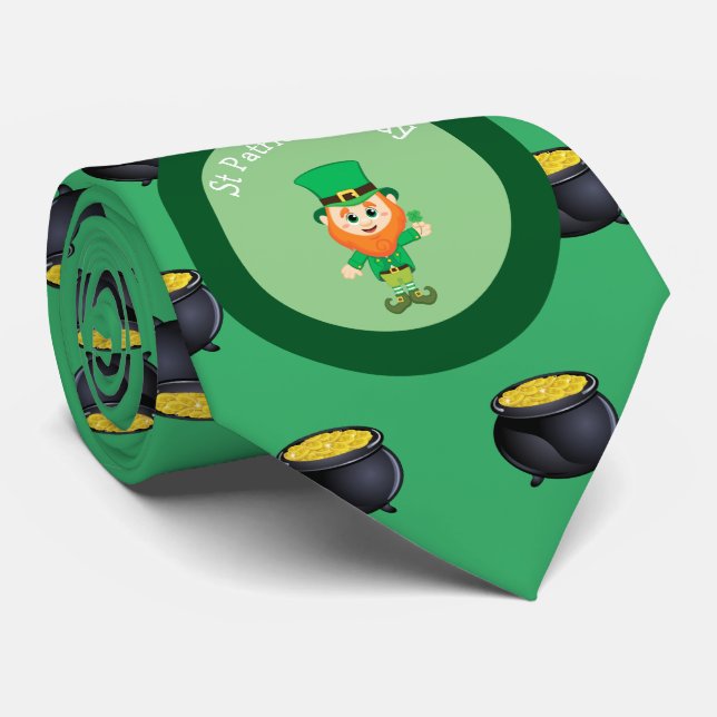 Cravate Irish Leprechaun St Patrick's Day (Roulé)