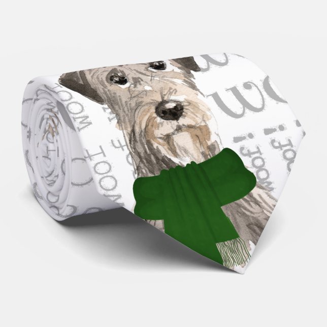 Cravate Irish Wolfhound Drôle Woof Christmas Amoureux des  (Roulé)
