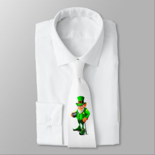 CRAVATE IRLANDAISE FUNNY LEPRECHAUN