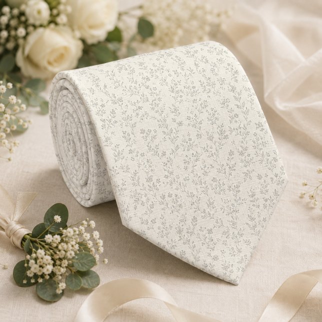 Cravate Ivory Subtle Floral (Créateur téléchargé)