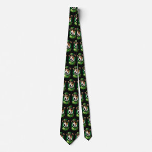 Cravate Jack Russell Chien en robe de fête St. Patrick