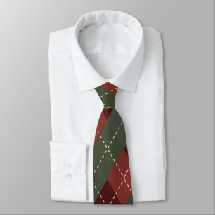 Cravate Jacquard de Noël profond rouge et vert Necktie