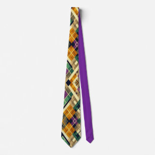 Cravate Jacquard Mardi Gras jaune violet vert