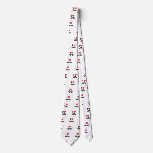 Cravate J'aime la moustache dans le style Motif Tricot (Devant)