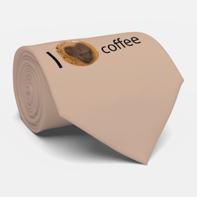 Cravate J'aime le café (Roulé)