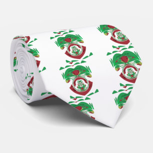 Cravate J'aime le drapeau - J'aime l'Éthiopie Rouge Or V