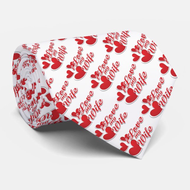 Cravate J'aime ma femme Valentine (Roulé)
