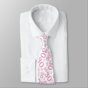 Cravate Jalon 30 Nombre aléatoire Motif rose/blanc