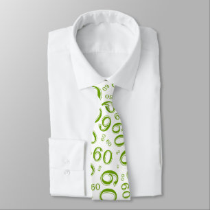 Cravate Jalon 60 Nombre aléatoire Motif vert/blanc