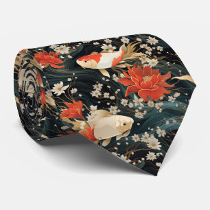 Cravate Japonais Koi Poisson Motif