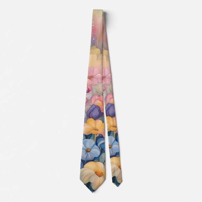 Cravate Jardin Floral Pastel (Devant)