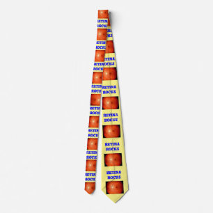 Cravate jaune avec photos d'une rétine