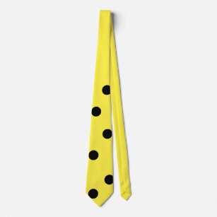 Cravate jaune avec points noirs - Homme avec costu
