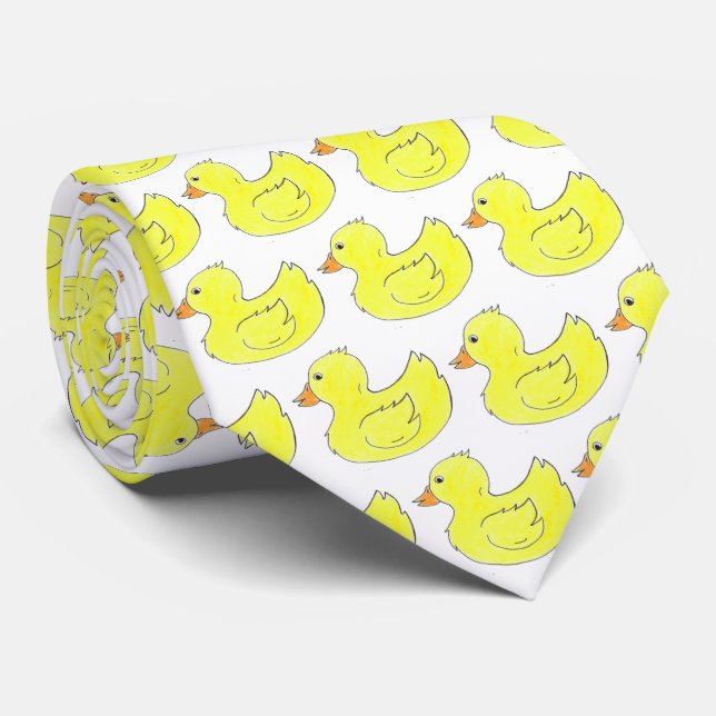 Cravate Jaune Baignoire de canard en caoutchouc Jaune Duck (Roulé)