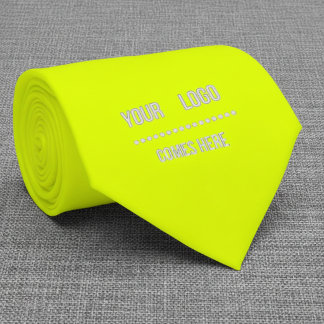 Cravate jaune fluorescent uni - ajoutez un logo