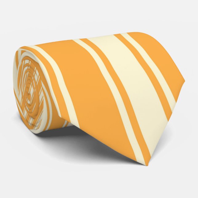 Cravate Jaune Orange Couleur Frappe Motif (Roulé)