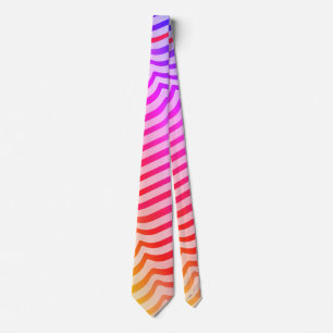 Cravate Jazzy Trippy Psychedelic Tropical Stripey Motif
