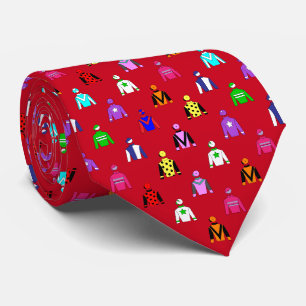 Cravate Jockey Silks on Red Fun Horse Racing
