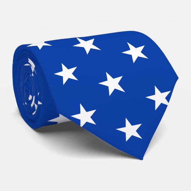 Cravate Jockey Silks Royal Blue avec White Stars Derby (Roulé)