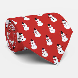 Cravate Joli bonhomme de neige avec chapeau, cicatrice sur