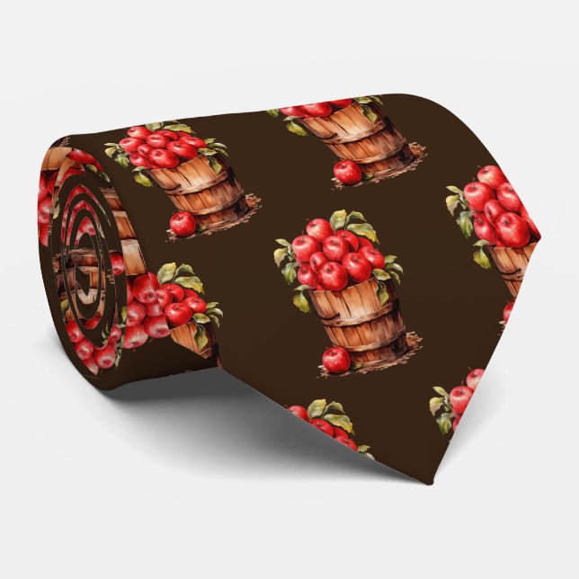 Cravate Joli carrelage pomme motif fruit (Roulé)