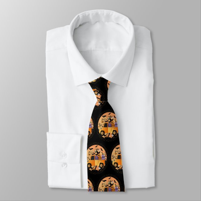 Cravate Joli Halloween Citrouille (Attaché)