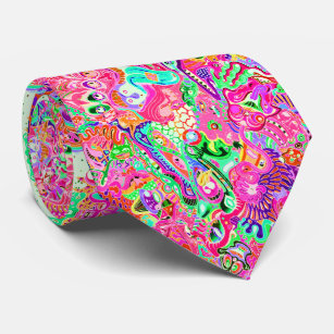 Cravate Joli mélange coloré de monstres abstraits cuisine 