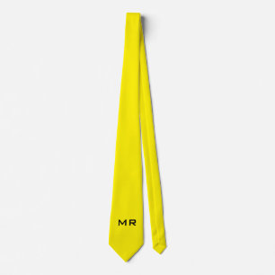 Cravate Joli Monogramme Jaune